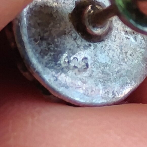 Sterling Silver Real Pearl Button Style Flower Petal Earrings - Picture 6 of 7